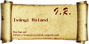 Iványi Roland névjegykártya
